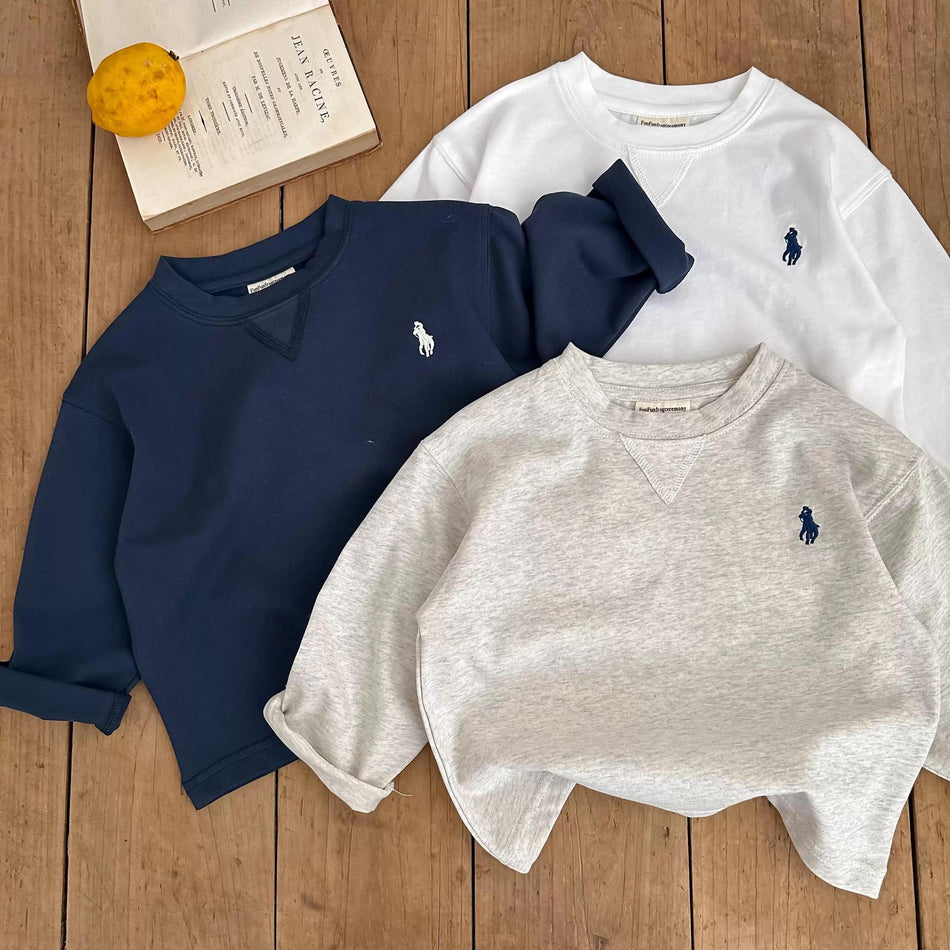 Kids Cotton Long Sleeve T-Shirt – Simple Korean Style