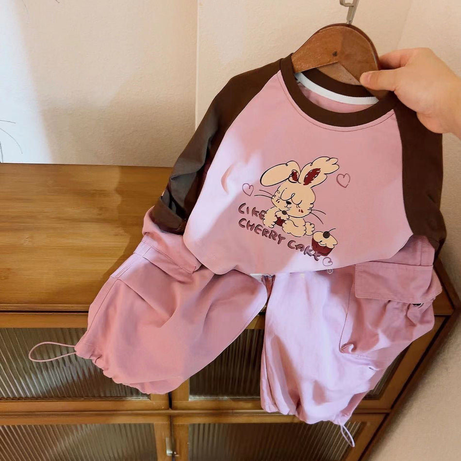 Girls T-Shirt & Overalls Set – Trendy Autumn Outfit
