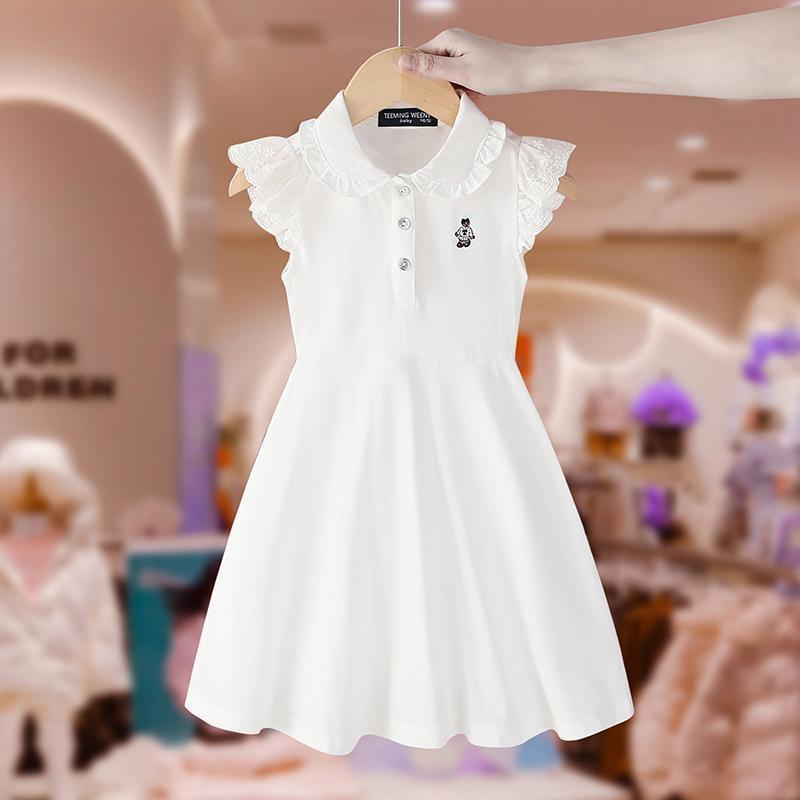 Girls Korean Princess Dress Summer Lapel Style