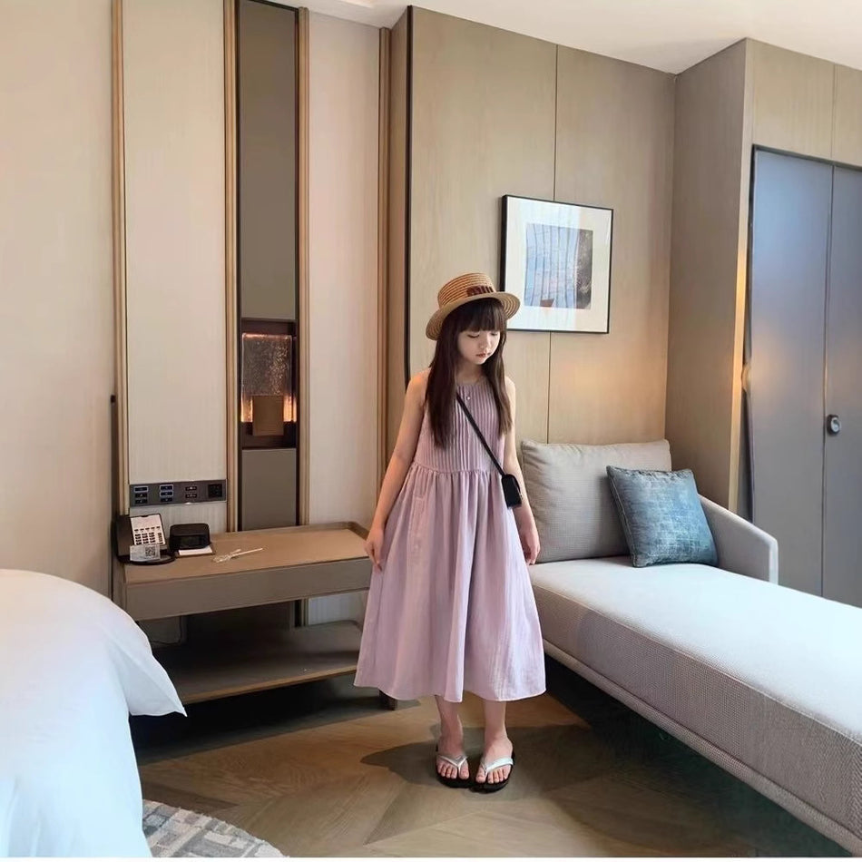 Girls Korean Vest Princess Dress Loose Summer