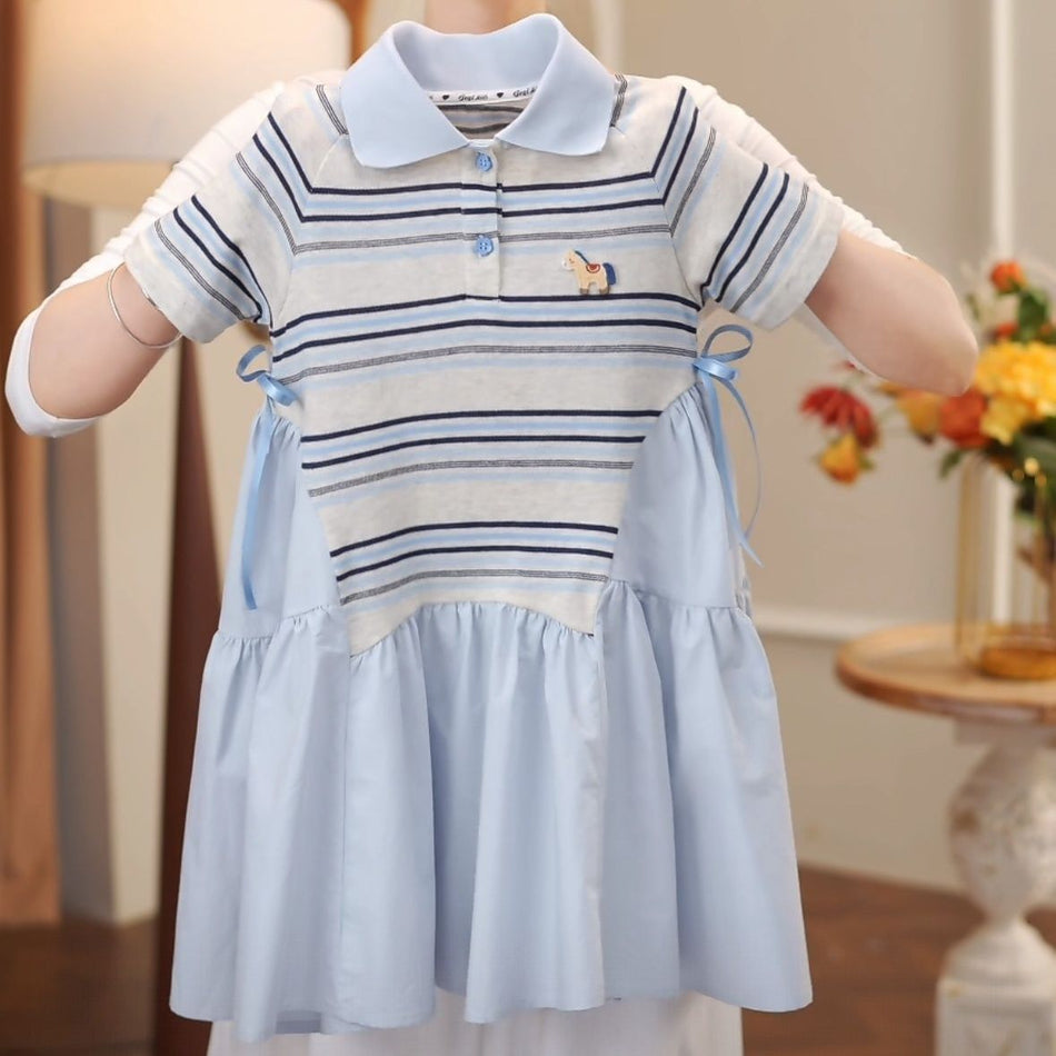 Girls Striped T-Shirt Princess Dress Summer Style