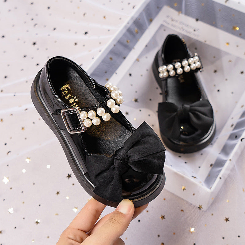 Girls’ Summer Princess Leather Shoes – Lightweight Flats
