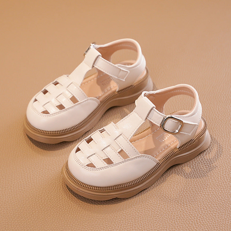 Girls’ Roman Semi-Sandals – Breathable Summer Beach Shoes