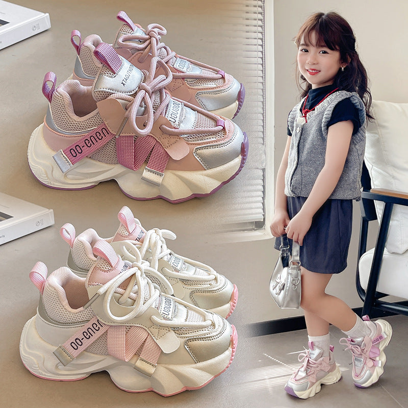 Girls’ Dad Sneakers – Soft Sole Casual Shoes for Kids