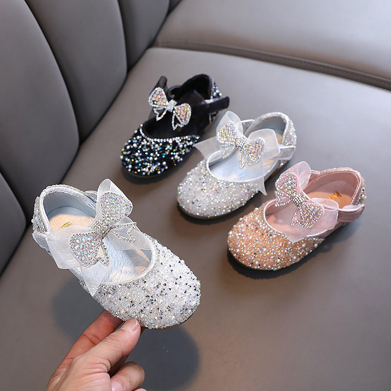 Girls’ Korean Ribbon Princess Shoes – Summer Leather Flats