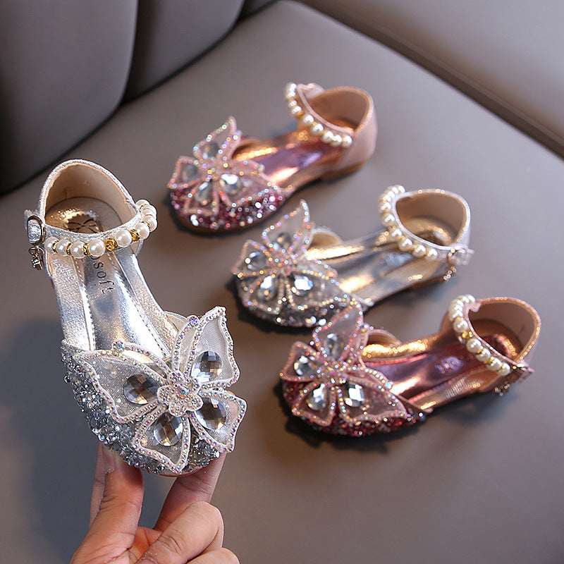Girls’ Korean Style Leather Shoes – Casual Princess Dance Flats