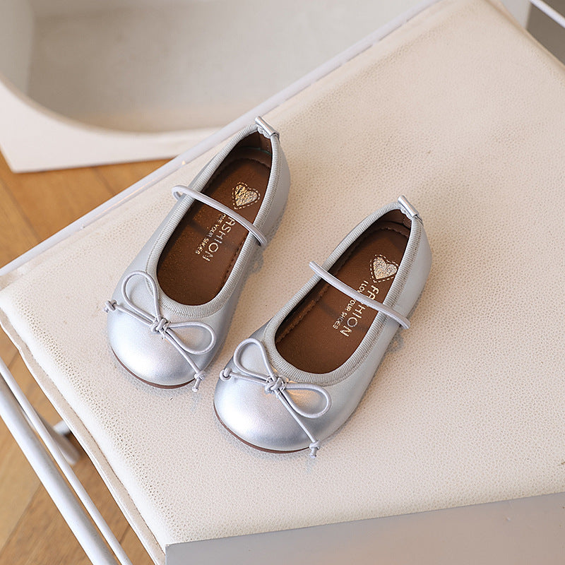 Girls Bowknot Leather Princess Shoes for Kids Dress Shoes