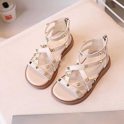 Girls Roman Sandals Metal Buckle Princess Summer Shoes