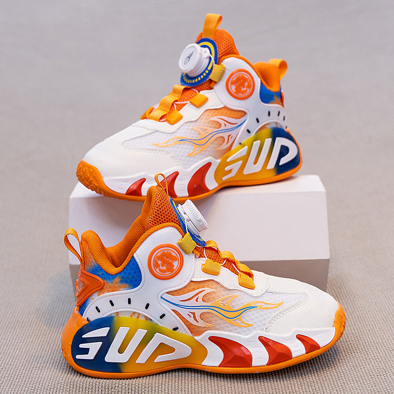 Kids Breathable Basketball Shoes Lightweight Soft Sole Sneakers