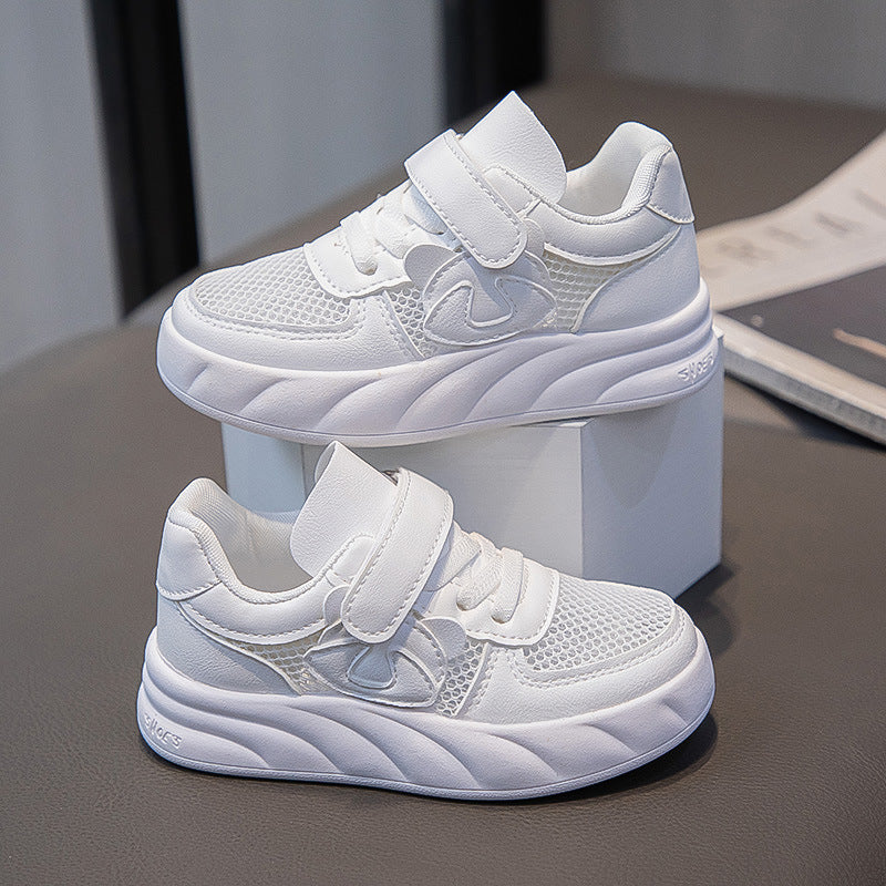 Kids White Mesh Sneakers Soft Sole Breathable Casual Shoes