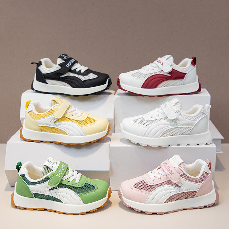 Kids Breathable Board Shoes Soft Sole White Sneakers