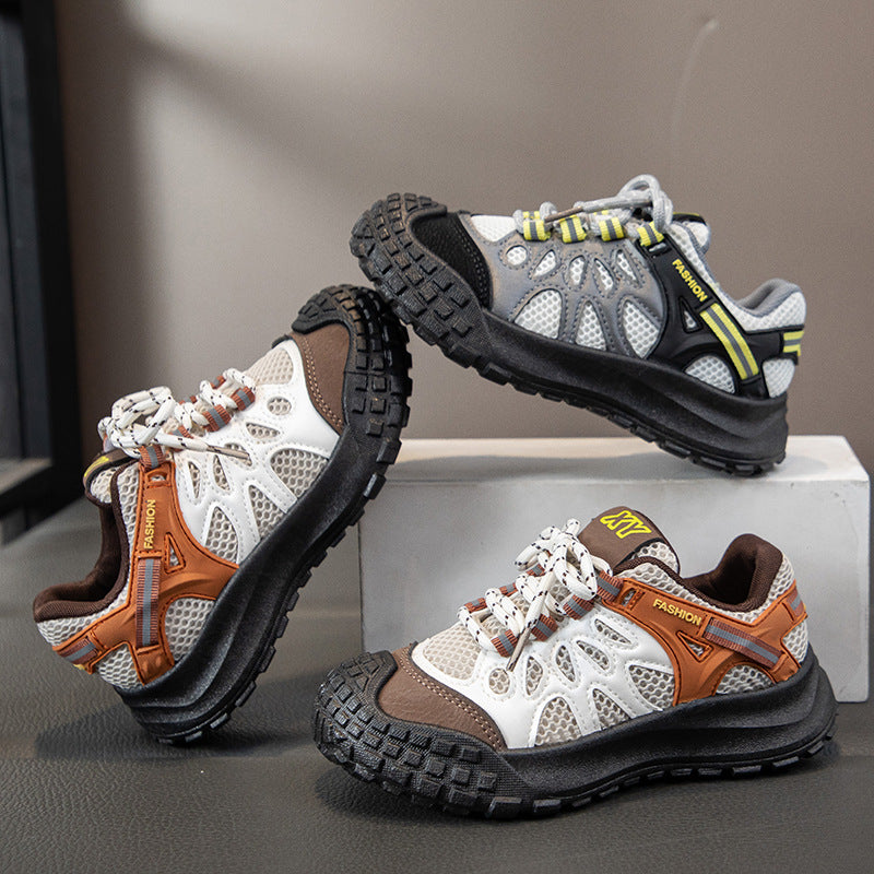 Boys Mesh Running Shoes Lightweight Soft Sole Casual Sneakers