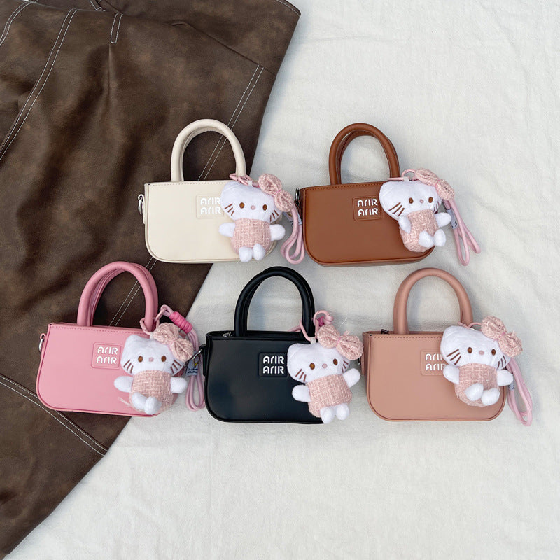 Children’s Korean Style Vintage Letter Crossbody Handbag