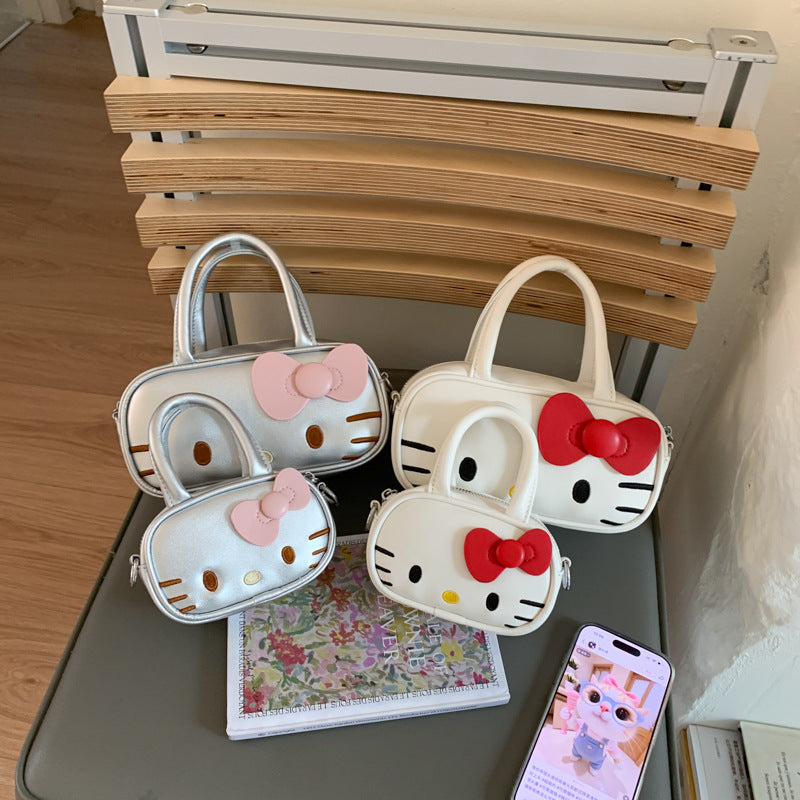 Children’s Cute Cat Bowling Crossbody Handbag for Kids