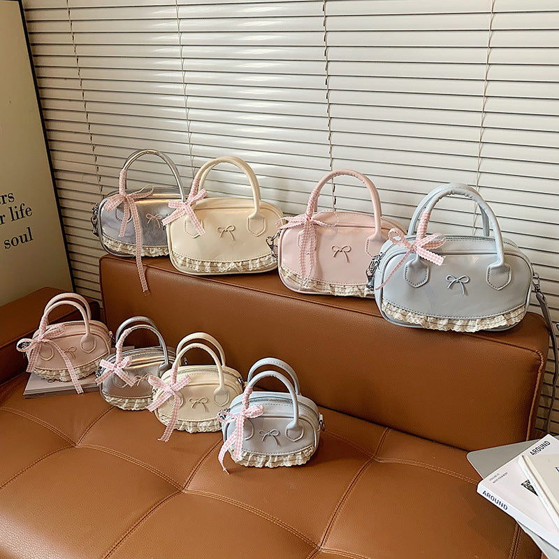 Children’s Lace Mini Bowling Crossbody Handbag for Kids