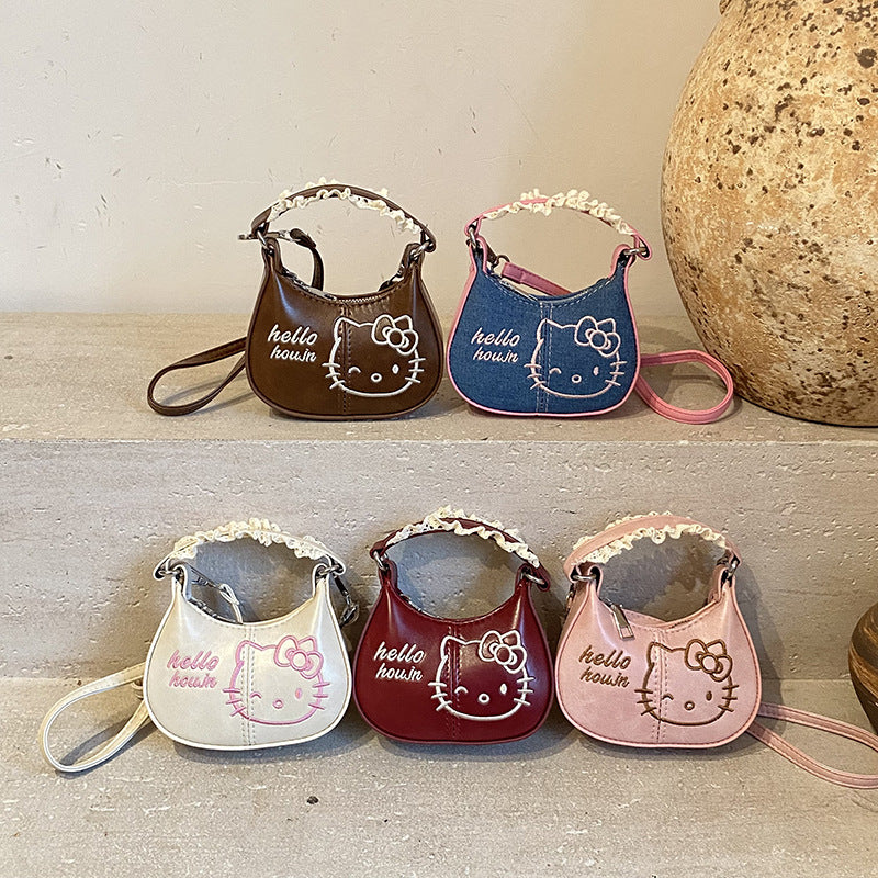Children’s Cute Kitten Embroidered Mini Crossbody Bag for Kids