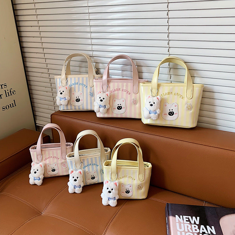 Children’s Korean Style Puppy Bucket Crossbody Bag for Kids