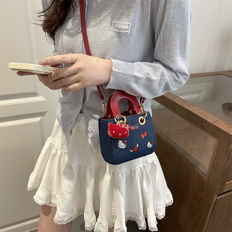 Children’s Cute Cat Embroidered Square Crossbody Bag for Kids