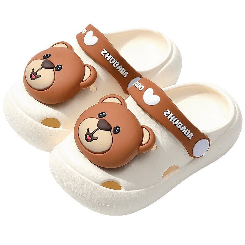 Children’s Cartoon Soft Sole Sandals Pig Daddy Non-Slip Hole Shoes for Kids