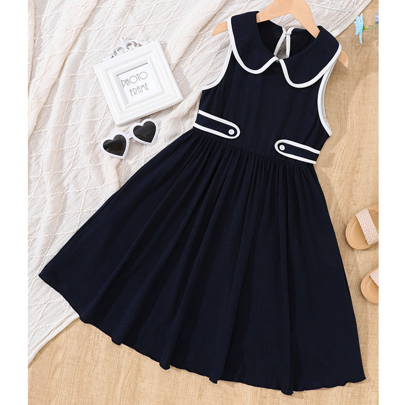 Children’s Doll Collar A-Line Summer Dress for Girls