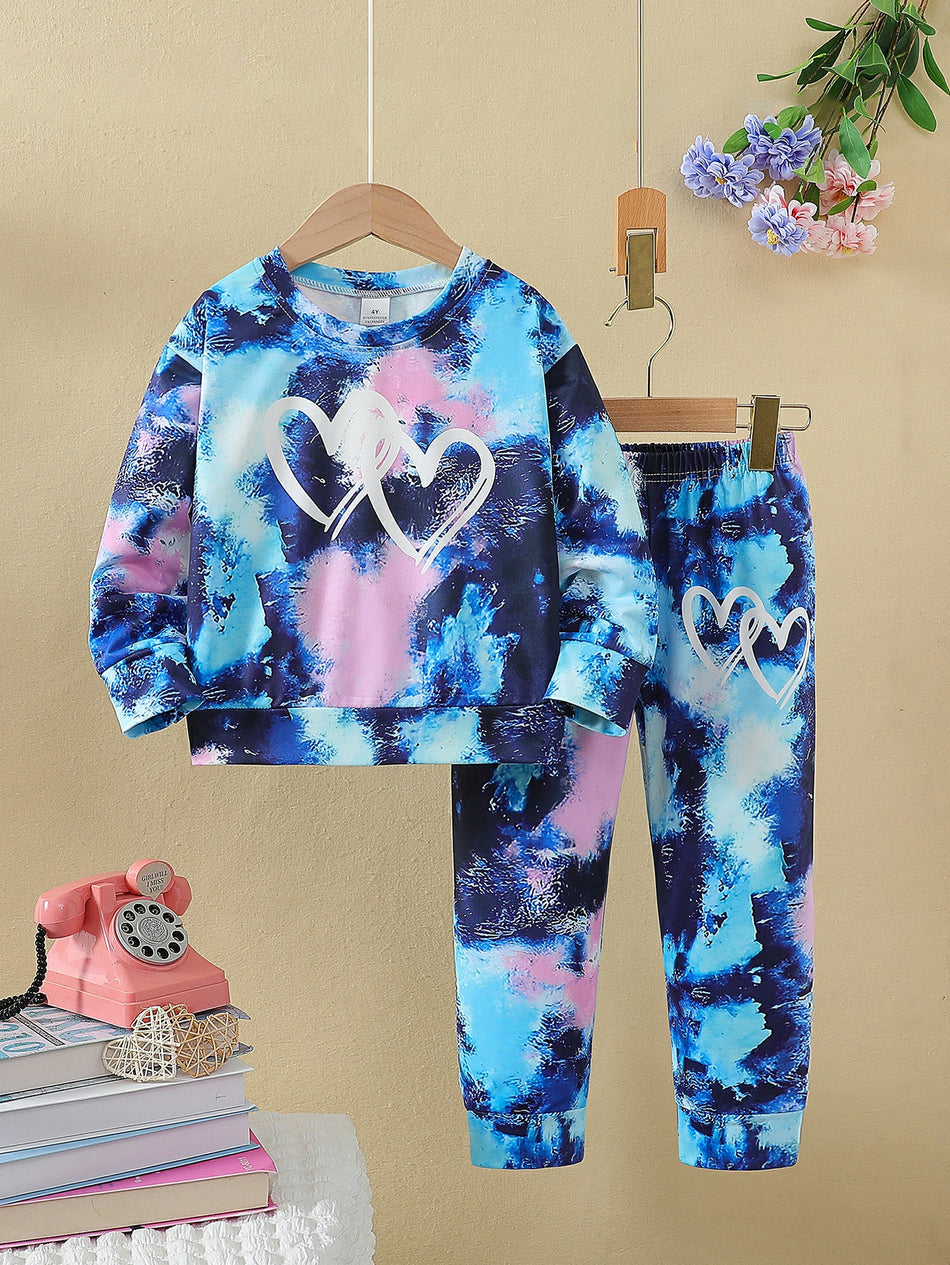 Kids K-Style Cartoon Sweatshirt Set Spring Autumn Two Piece Outfit