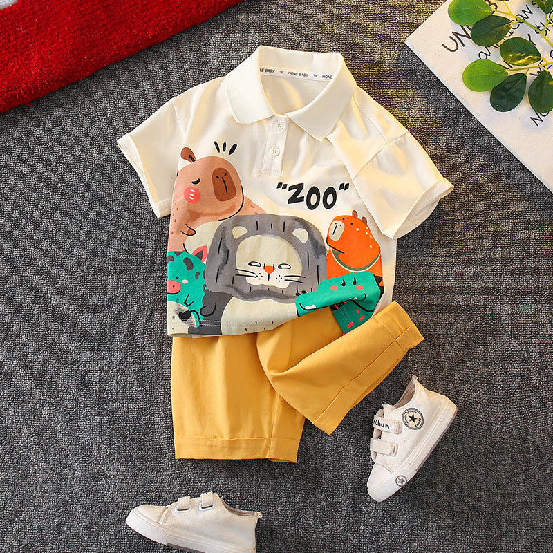 Premium Boys Summer Polo Suit Short Sleeve Kids Outfit Set