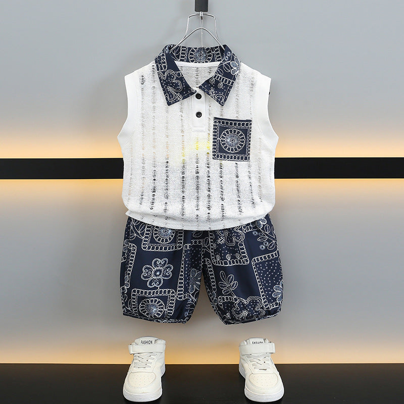 Premium Boys Summer Vest and Pants Two Piece Set Kids Outfit