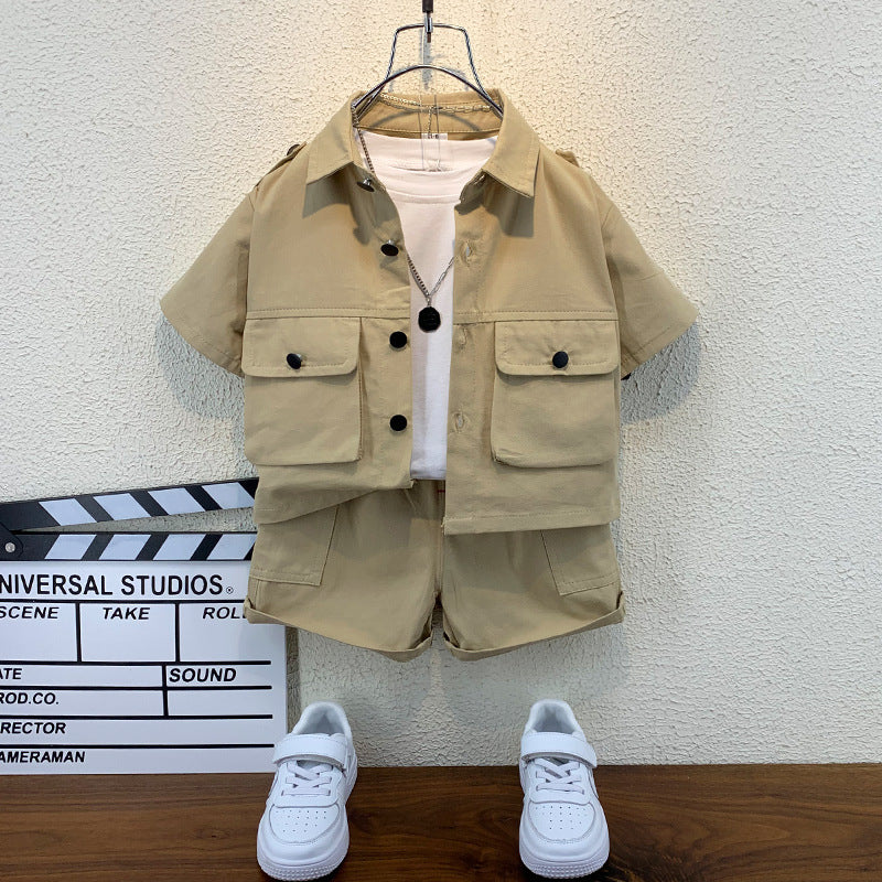 Premium Boys Workwear Style Summer Two Piece Set Kids Outfit