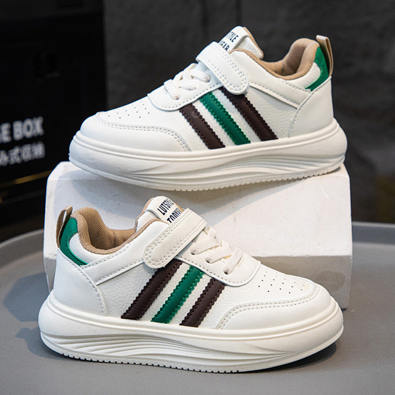 Premium Kids Low Top Sneakers Korean Style White Sports Shoes