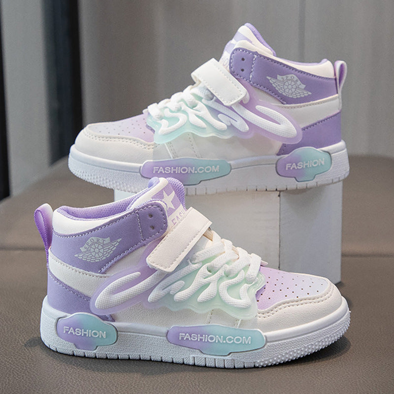 Premium Girls High Top Sneakers Soft Sole Sports Casual Shoes