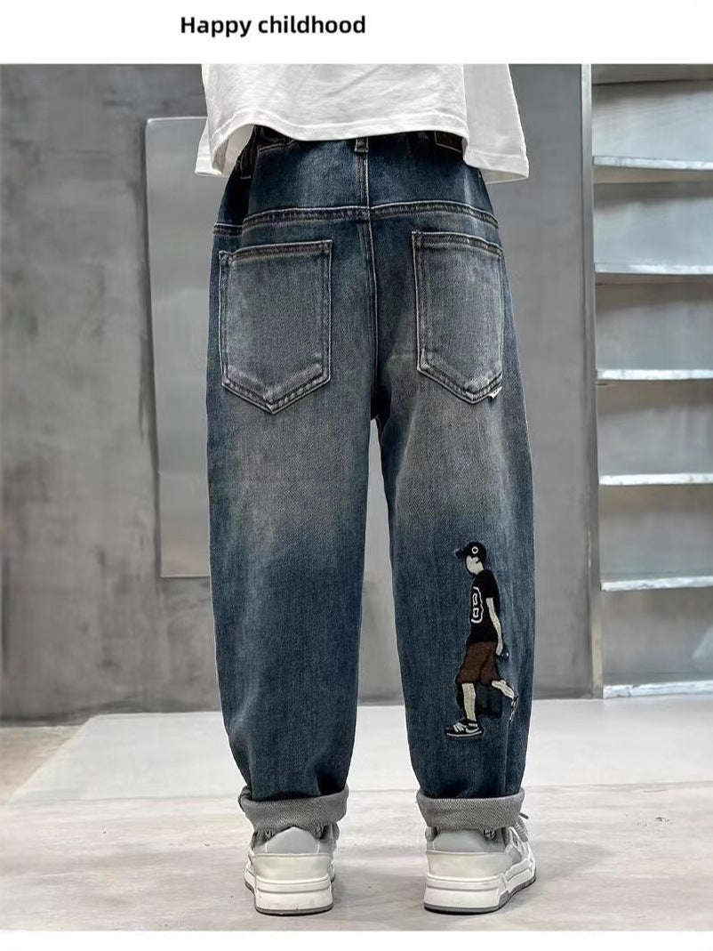 Children Boys’ Loose Dad Jeans for Spring & Autumn