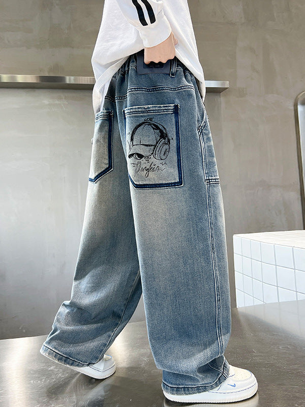 Children Boys’ Trendy Jeans for Spring & Autumn Cross-Border Style