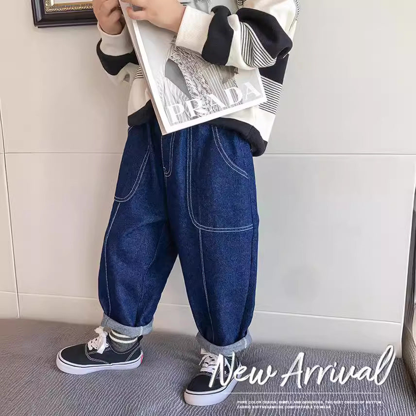 Children Boys’ Velvet Denim Pants for Autumn & Winter