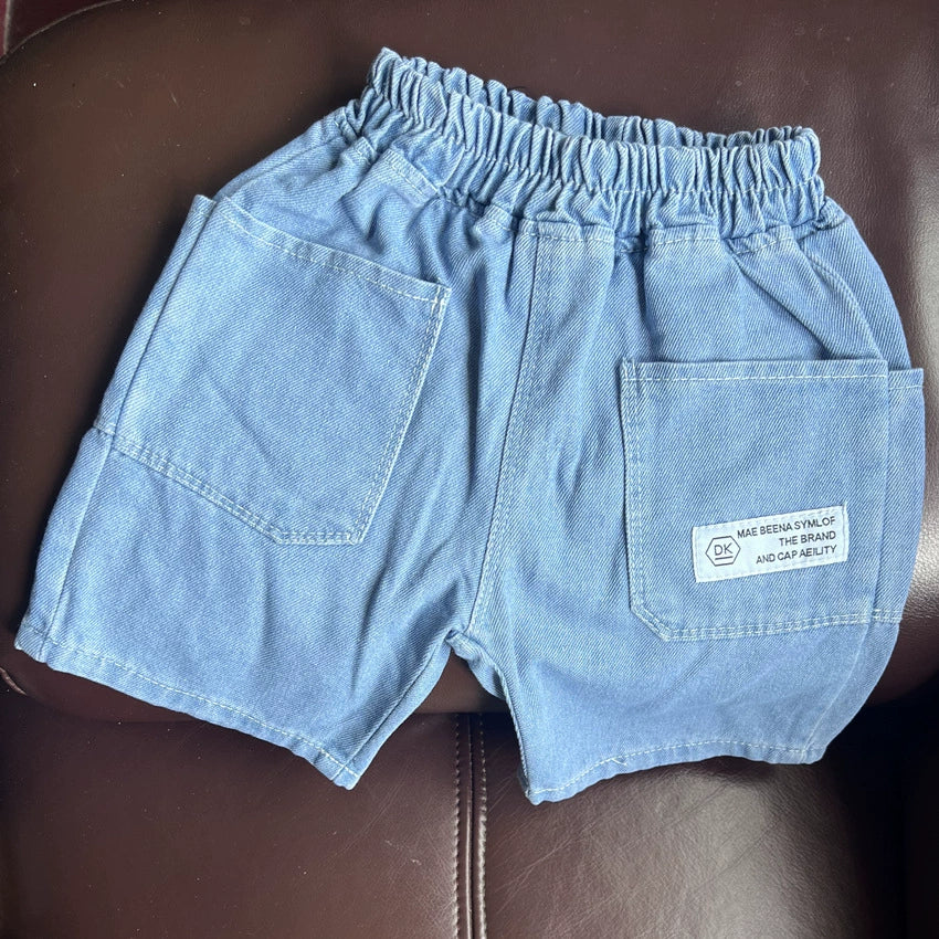 Boys Loose Fit Denim Five-Quarter Pants Summer Casual Versatile Style