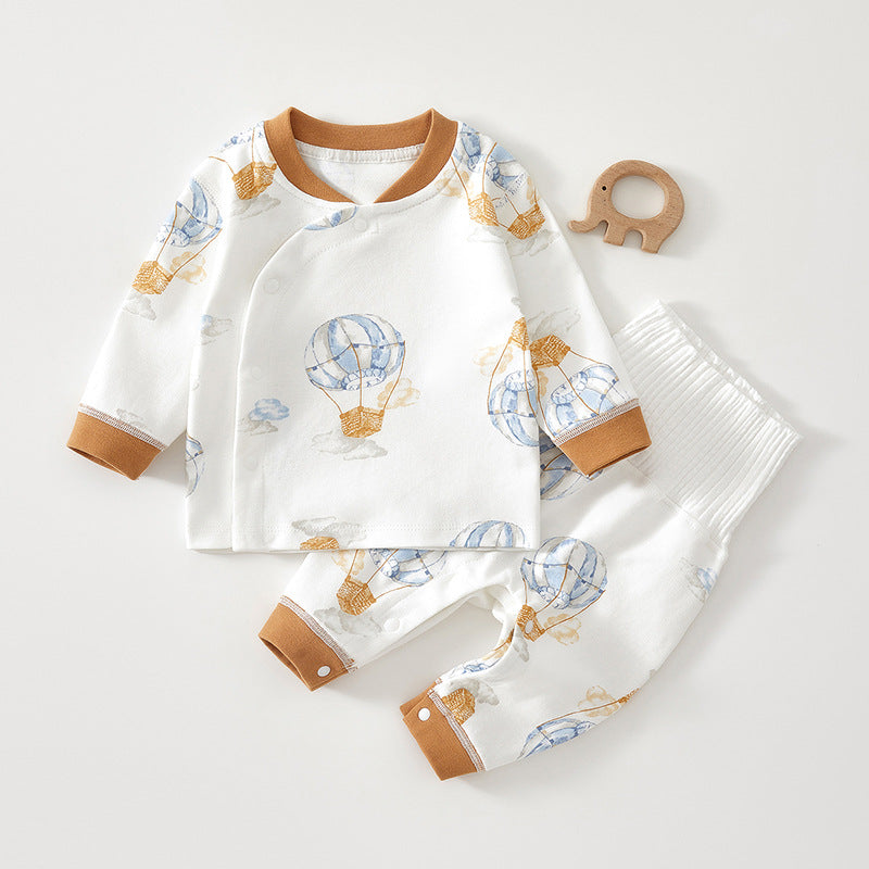 Baby Cotton Long Sleeve Suit Cartoon Animal Newborn Outfit Set