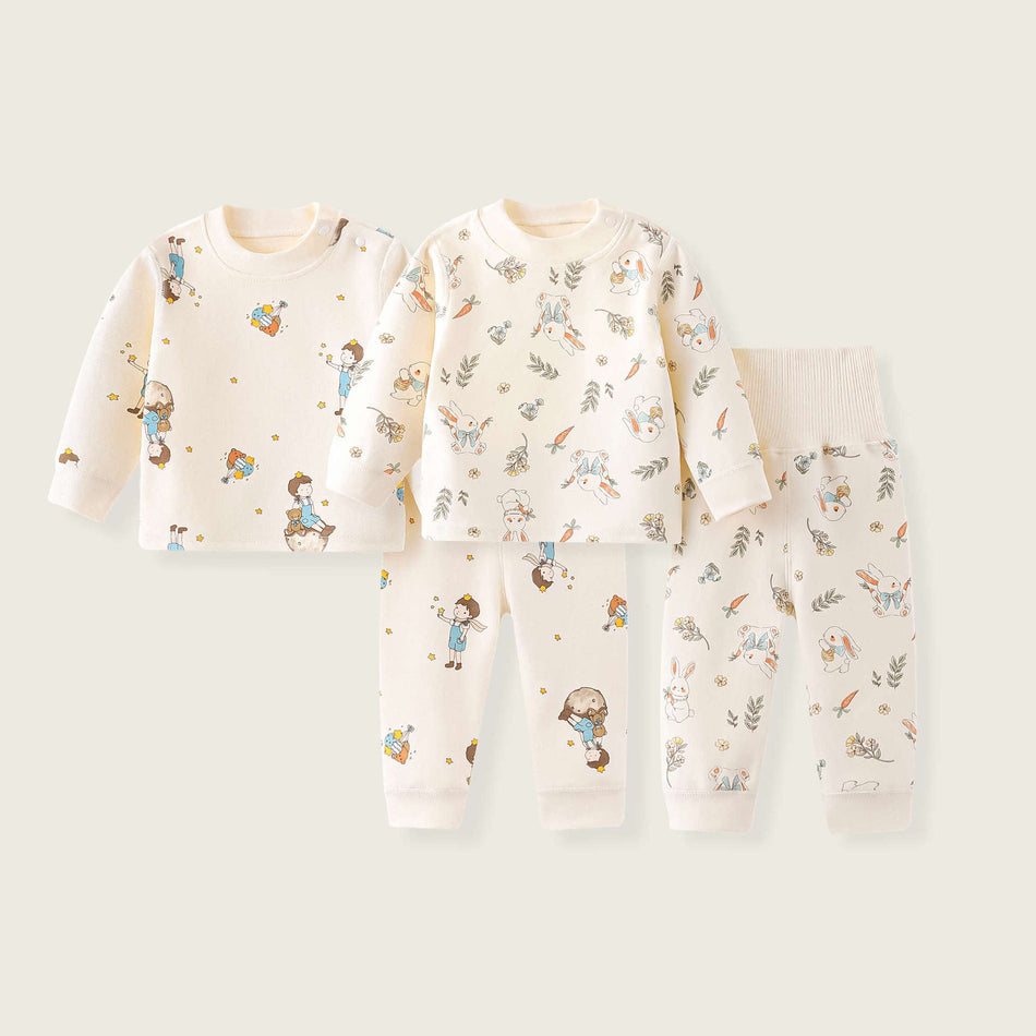 Baby Cotton Velvet Thermal Underwear Set High Waist Warm Two-Piece Outfit