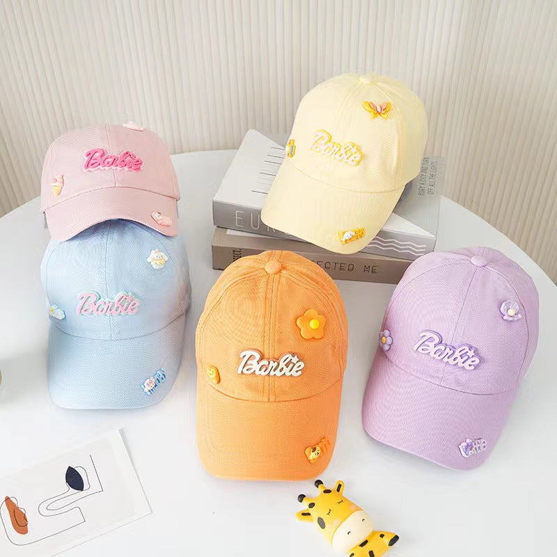 Kids Cartoon Embroidered Baseball Cap Curved Brim Sunshade Hat