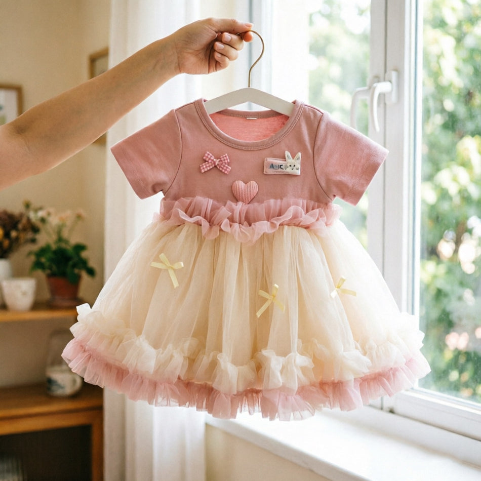 Girls Mesh Princess Dress Summer A-Line Birthday Party Dress