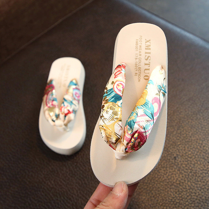 Women’s Bohemian Satin Wedge Sandals Non-Slip Flip Flops