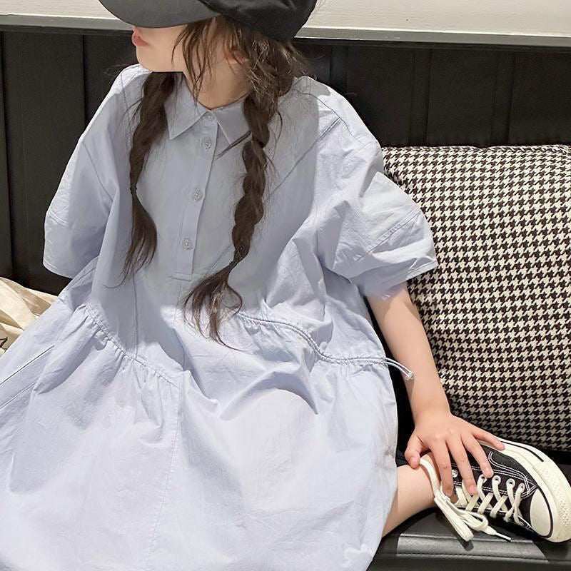 Girls Polo Style A-Line Princess Dress Summer Kids Outfit