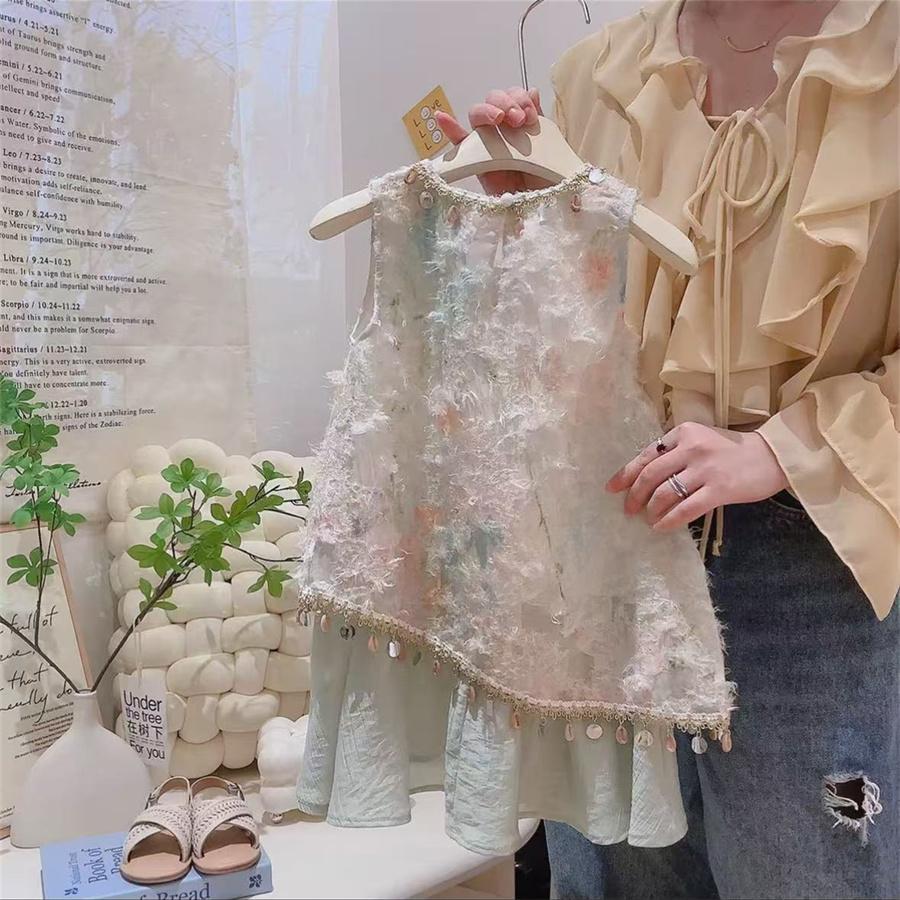 Girls Embroidered Sleeveless A-Line Bohemian Summer Dress Kids