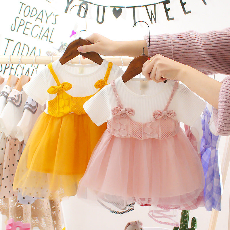 Girls Korean Style Mesh Princess A-Line Summer Dress Kids