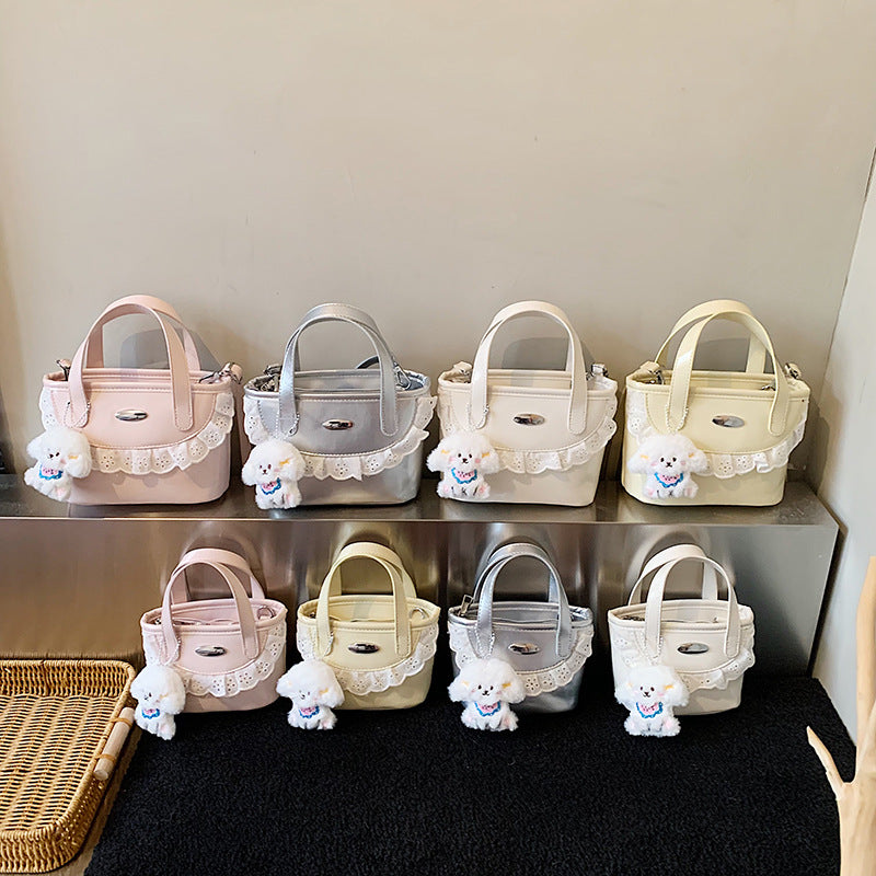 Girls Korean Style Lace Crossbody Handbag Sweet PU Bag