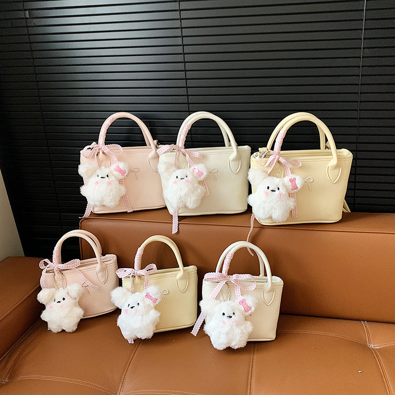 Girls Lychee Pattern Crossbody Handbag Sweet PU Bag