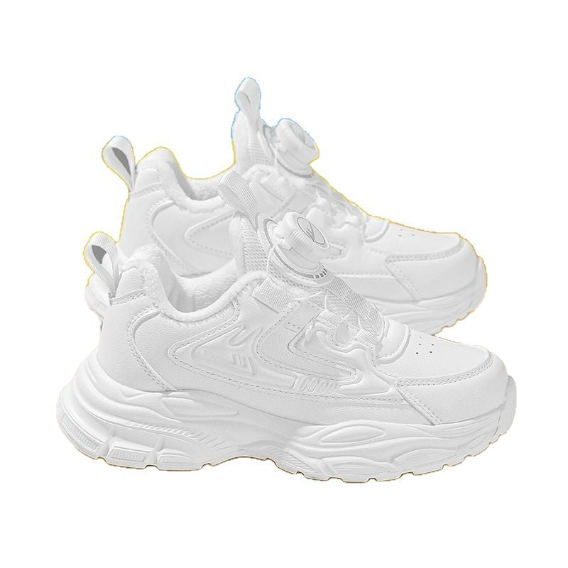 AuraStride Kids Premium Soft-Soled White Sneakers