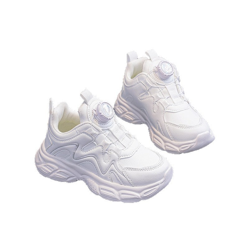 Xiaomei & Xiaobao Premium Leather-Mesh Student Sneakers