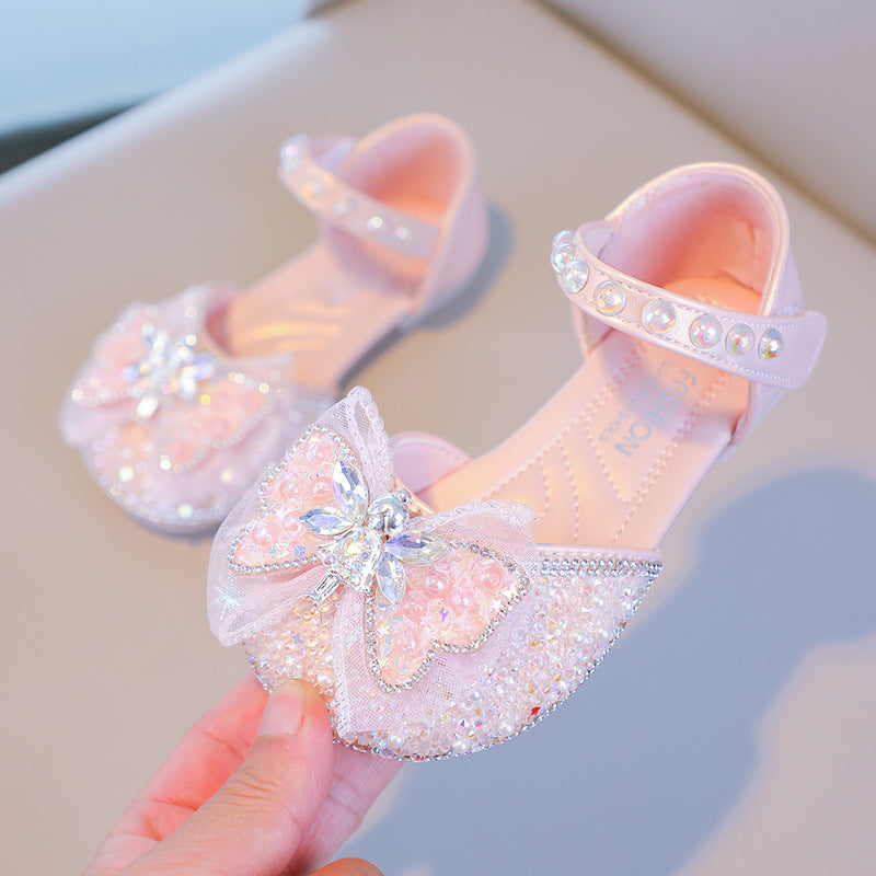 Premium Rhinestone Princess Closed-Toe Summer Sandals