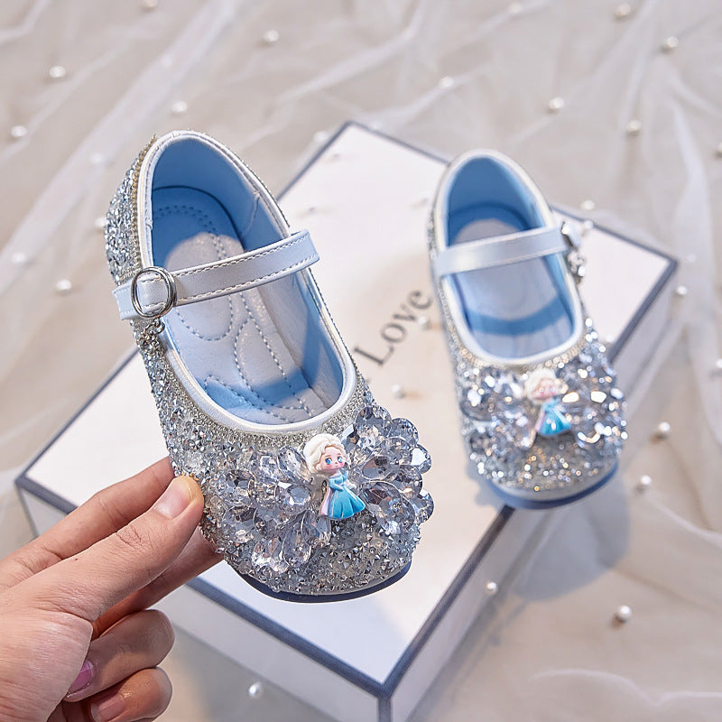 Premium Crystal Leather Princess Sandals for Girls