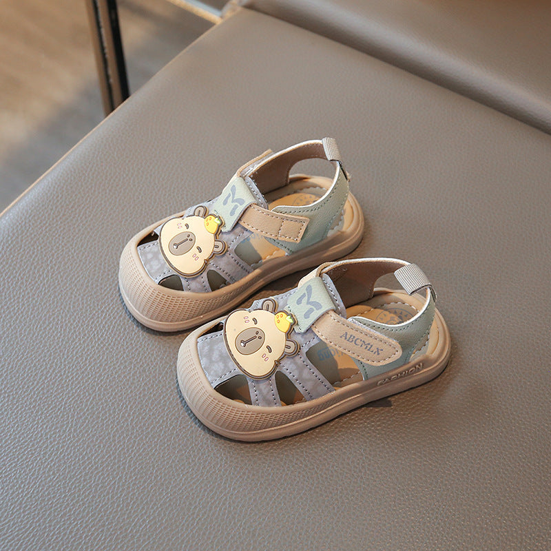 Premium Bear Motif Closed-Toe Summer Toddler Sandals