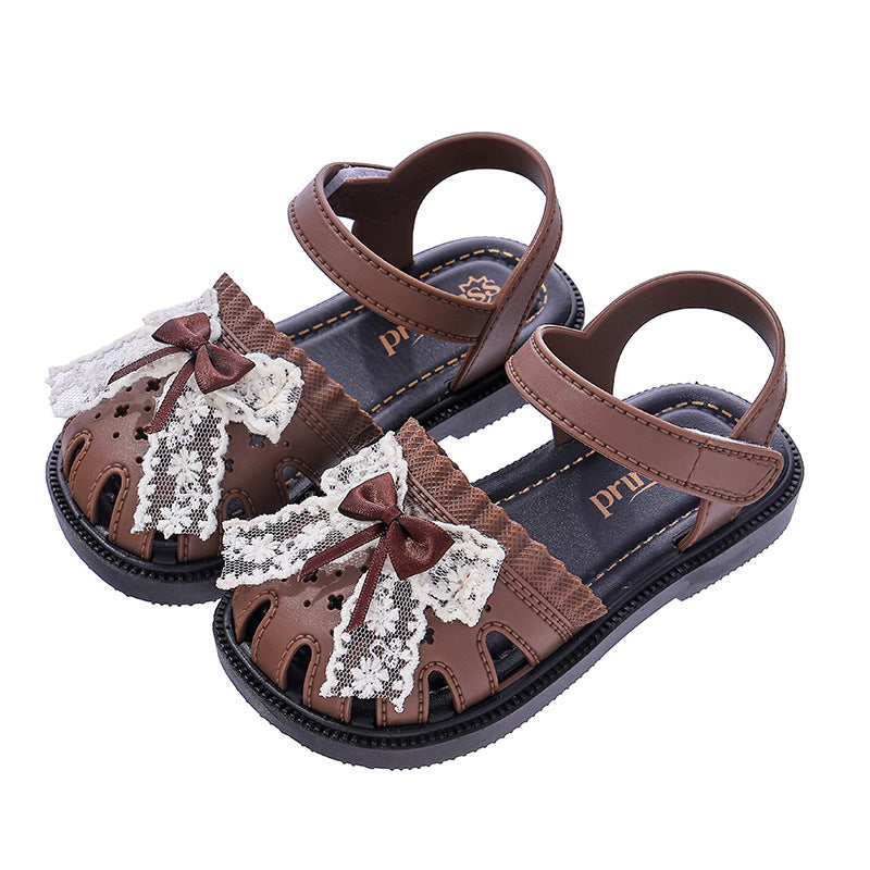 Premium Pearl Motif Closed-Toe Princess Sandals for Baby Girls